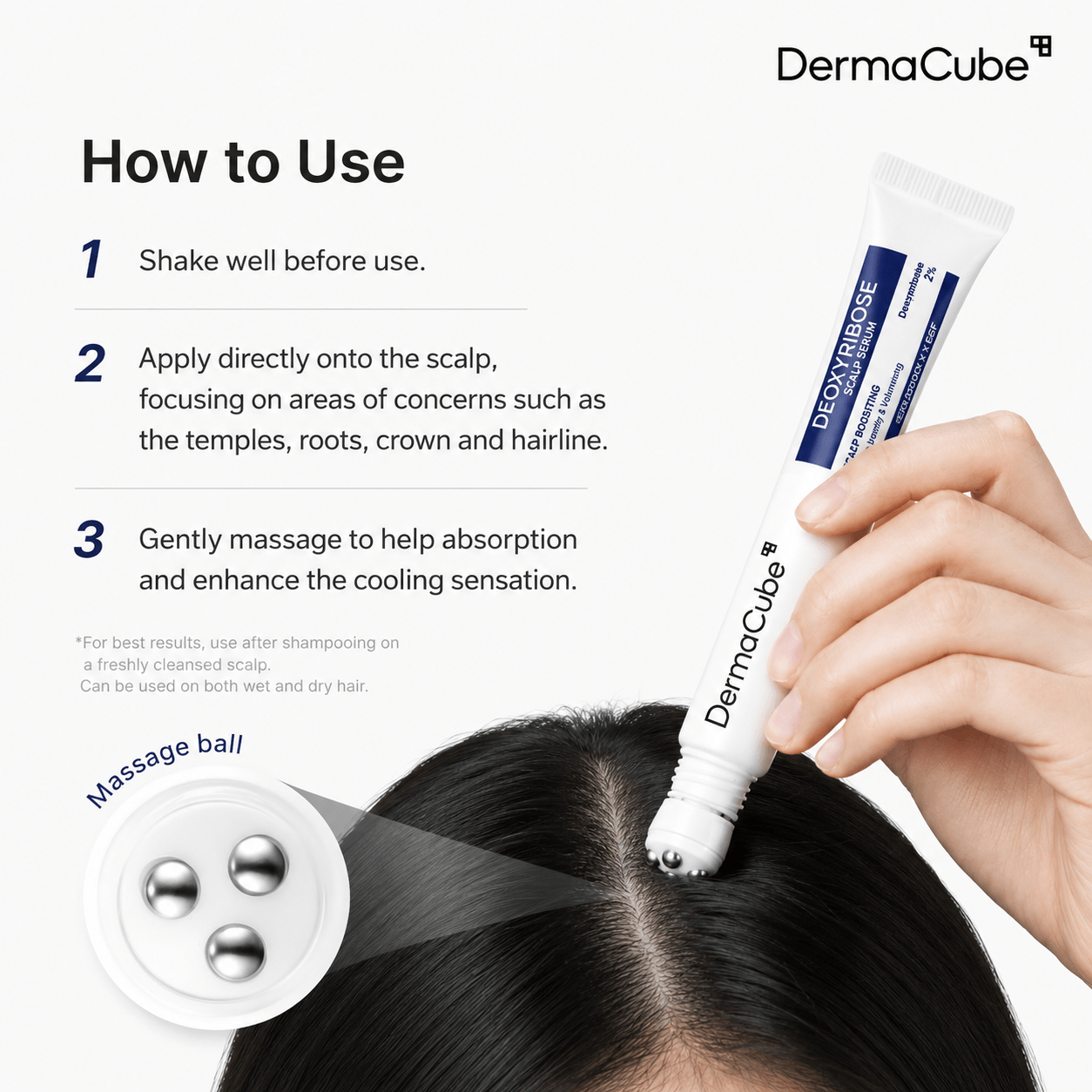 DermaCube™ Deoxyribose Scalp Serum Roll-On - LumeoBay