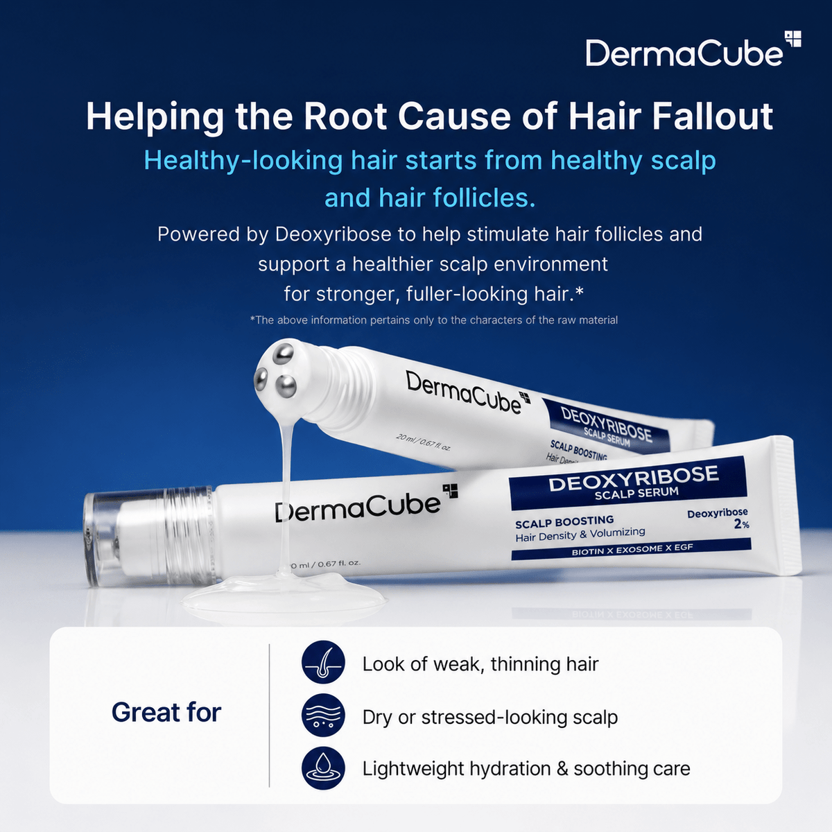 DermaCube™ Deoxyribose Scalp Serum Roll-On - LumeoBay