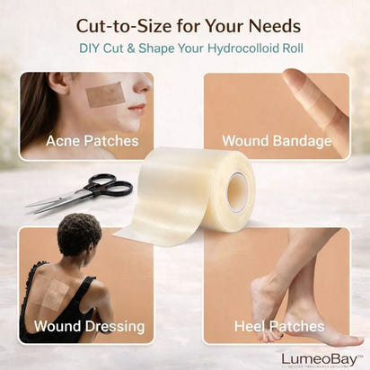 LumeoBay® Hydrocolloid Acne Patch Roll – Cut-to-Size Pimple Care - LumeoBay