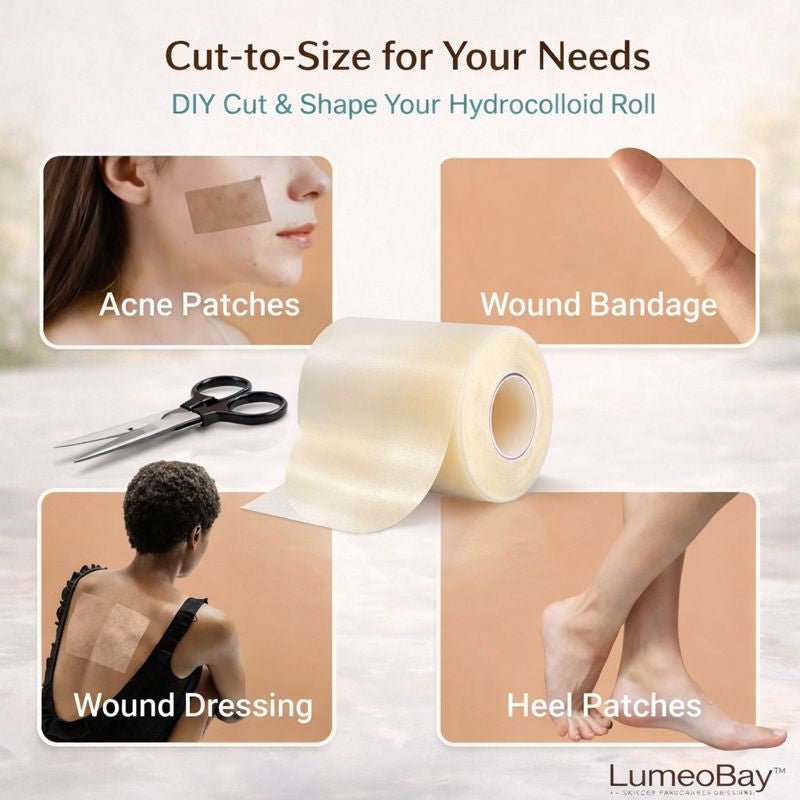 LumeoBay® Hydrocolloid Acne Patch Roll – Cut-to-Size Pimple Care - LumeoBay
